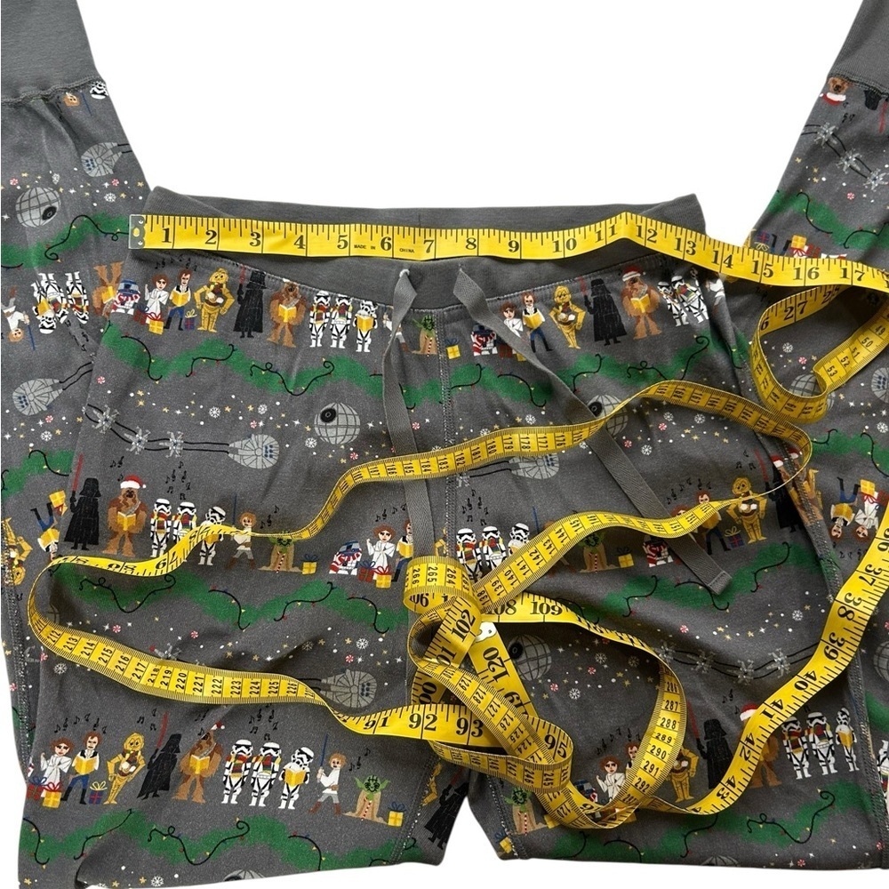 Hanna Andersson Star Wars Leia Christmas PJ Set Adult Grey Top Bottom Pajamas S - Picture 13 of 16
